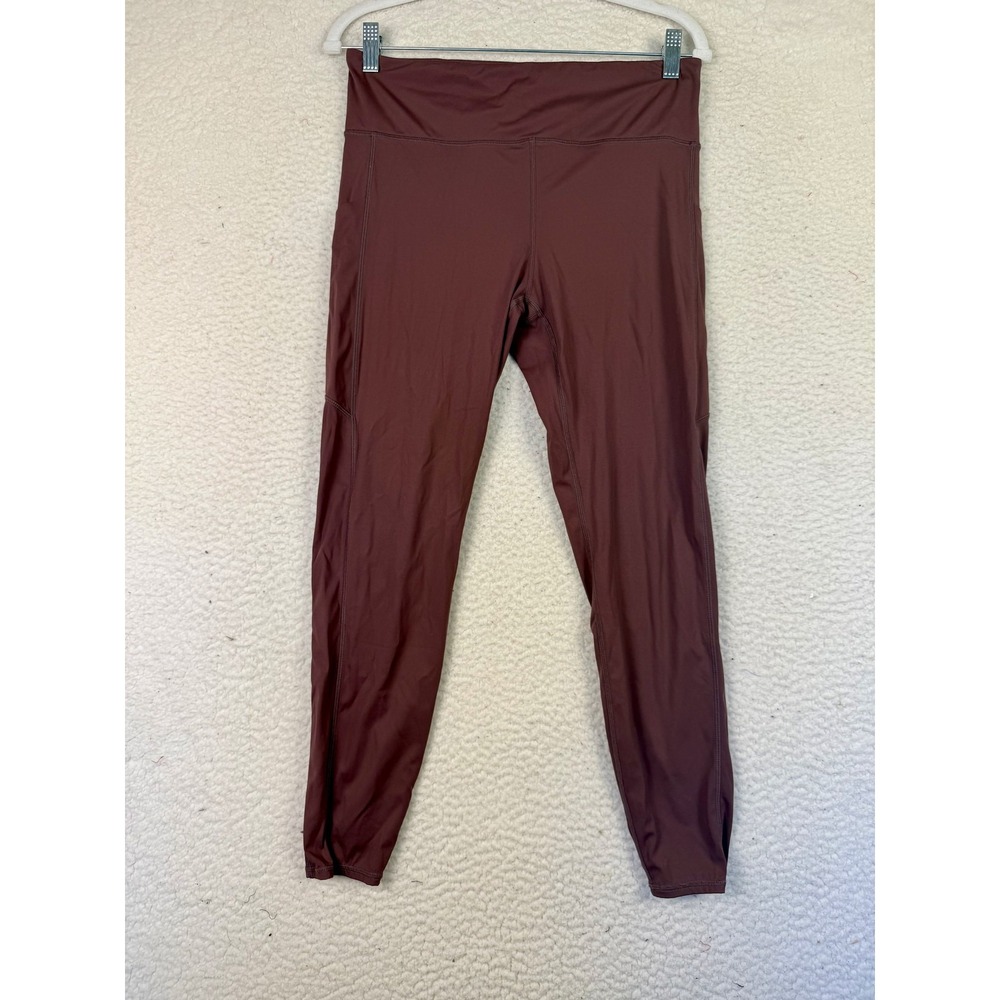 Vuori Stride Leggings Chestnut 7/8 Length Zip Pocket Running Womens Size Large